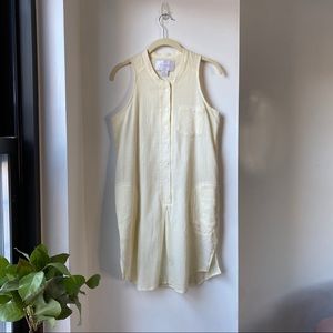 BROCHU WALKER Ivory Crinkle Cotton Summer Dress